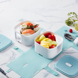 Kalar,920ml,Square,Lunch,Double,Layer,Picnic,Bento,Container