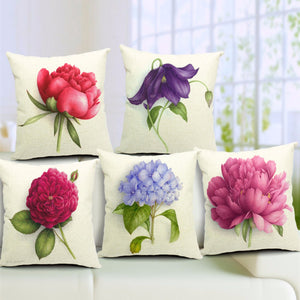 Flowers,Cotton,Linen,Throw,Pillow,Cushion,Cover,Decor