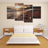 Sunset,Beach,Canvas,Painting,Decorative,Landscape,Print,Pictures,Frameless,Hanging,Decorations,Office