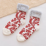 Winter,Thicken,Velvet,Socks,Ladies,Towel,Christmas,Snowflake,Floor