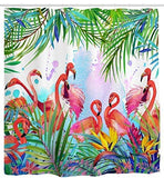 Tropical,Flower,Flamingo,Waterproof,Bathroom,Shower,Curtain