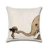 Elephant,Shark,Whale,Dinosaur,Cushion,Cover,Cotton,Linen,Pillow,Throw,Wedding,Decor,Pillowcase