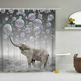 Printing,Bubbles,Elephant,Waterproof,Bathroom,Shower,Curtain,Toilet,Cover,Floor