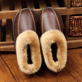 Winter,Fuzzy,Leather,House,Slipper,Fleece,Lined,Cowhells