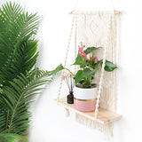 Macrame,Plant,Hanger,Basket,Woven,Tapestry,Shelf,Decoration