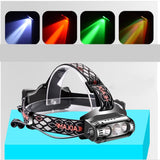 XANES,Waterproof,Headlamp,White,Green,Light,18650,Battery,Bicycle,Cycling