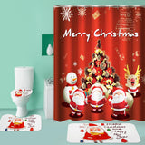 180x180cm,Bathroom,Shower,Curtain,Mildew,Splash,Christmas,Waterproof,Decor