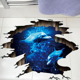 Miico,Creative,Dolphin,Removable,Decorative,Floor,Decor,Sticker