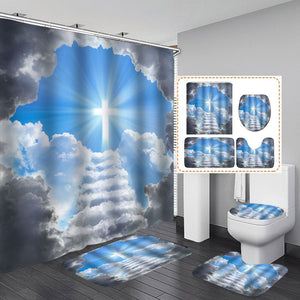 Break,Through,Clouds,Redemption,Waterproof,Bathroom,Shower,Curtain,Toilet,Cover,Floor,Bathroom