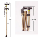 Aluminum,Metal,Folding,Walking,Stick,Outdoor,Adjustable,Hiking,Climbing,Trekking