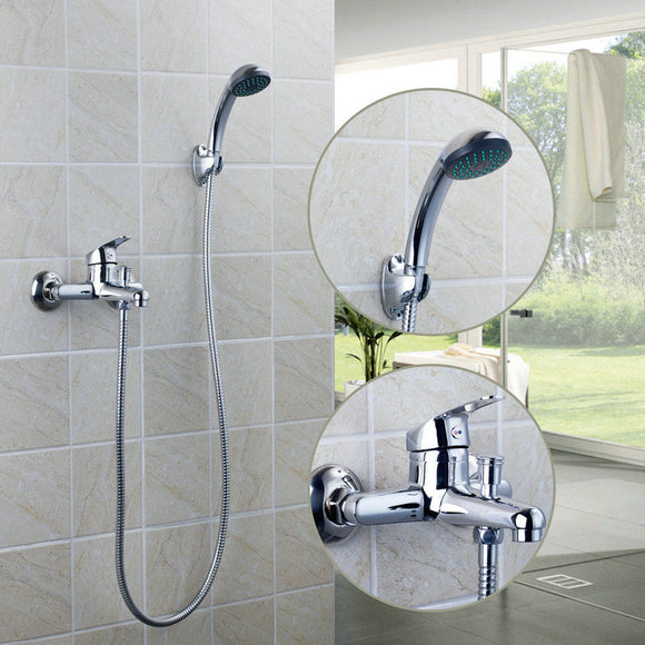 Chrome,Mounted,Bathroom,Bathtub,Shower,Faucet,Mixer,Sprayer