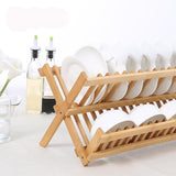 Foldable,Bamboo,Drying,Plate,Drainer,Kitchen,Storage,Organizer,Holder,Grids