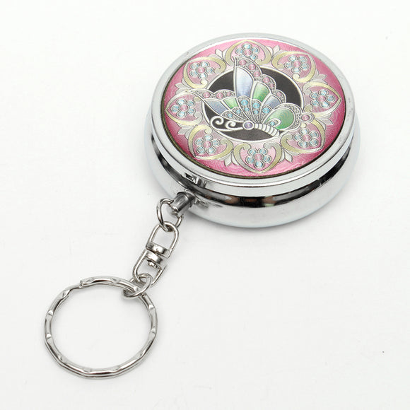 Portable,Stainless,Steel,Round,Ashtray,Jewelry,Storage,Keychain