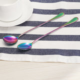 Stainless,Steel,Colorful,Rainbow,Handle,Spoon,Coffee,Cream,Spoon,Tableware,Craft