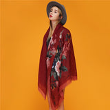 Women,Satin,Printing,Scarves,Breathable,Vintage,Cotton,Linen,Lightweight,Scarf