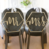 Wedding,Bride,Groom,Chair,Signs,Hanging,Wooden,Party,Decorations