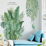 Green,Plants,Leaves,Stickers,Background,Removable,Bedroom,Kitchen,Decorations