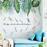 Tropical,Leaves,Plant,Flower,Sticker,Decor,Office,Decal,Mural