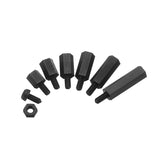 Suleve,M3NH5,180Pcs,Nylon,Screw,Black,Screw,Standoff,Spacer,Column,Assortment