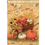 12x18'',Autumn,Pumpkin,Garden,Flags,Sunflower,Leaves,Banner,Decorations"