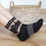 Vogue,Cottton,Stripe,Ankle,Socks,Leisure,Resistant,Breathable,Deodorization,Women