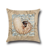 Conch,Seahorse,Seashell,Cushion,Cover,45*45cm,Cotton,Linen,Wedding,Decor,Throw,Pillow