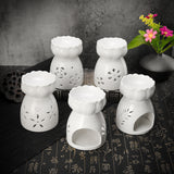 Lotus,Flower,Ceramic,Incense,Burner,Light,Holder,Fragrance,White