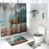 Turtle,Elephant,Cheetah,Animal,Shower,Curtain,Bathroom,Skidproof,Toilet,Cover