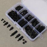 Suleve,M3NH5,180Pcs,Nylon,Screw,Black,Screw,Standoff,Spacer,Column,Assortment