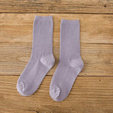 Women,Ladies,Solid,Cotton,Middle,Socks,Casual,Breathable