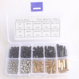 Suleve,M3BN6,180Pcs,Screw,Standoff,Nylon,Stainless,Steel,Brass,Standoff,Screw,Assortment,Storage