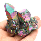 Rainbow,Titanium,Coated,Drusy,Quartz,Crystals,Geode,Gemstone,Mineral,Rocks,Decorations