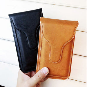 Double,Pockets,Portable,Leather,Waist,Universal,Mobile,Phone,Cover,Outdoor,Cover,Storage,Punch"