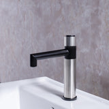 Stainless,Steel,Bathroom,Basin,Faucet,Black,Brushed,Vertical,Button,Switch