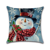 Christmas,Snowman,Printing,Cotton,Linen,Cushion,Cover,Decorative,Pillow