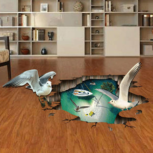 Miico,Creative,Gulls,Birds,Island,Removable,Floor,Decor,Sticker