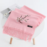 Women,Winter,Embroidery,Tassel,Ethnic,Elegant,Scarf,Shawl