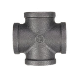 Cross,Fitting,Malleable,Black,Female,Connector"