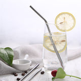 Stainless,Steel,Metal,Drinking,Straw,Reusable,Juice,Cleaner,Brush