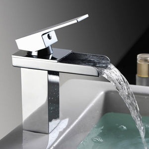 Bathroom,Waterfall,Basin,Faucet,Square,Water,Mixer,Chrome