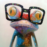 Painted,Paintings,Animal,Modern,Happy,Glasses,Canvas,Decoration