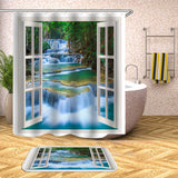 Natural,Landscape,Painting,Waterproof,Bathroom,Shower,Curtain,Toilet,Cover