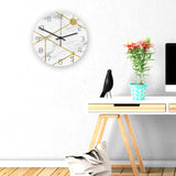 Loskii,CC016,Creative,Marble,Pattern,Clock,Clock,Quartz,Clock,Office,Decorations