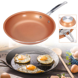 9inch,Aluminum,Stainless,Steel,Round,Stick,Copper,Frying,Cookware,Handle,Frying