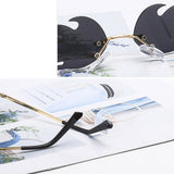 Metal,Frameless,Narrow,Glasses,Fashion,Protection,Sunglasses