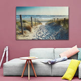 Ocean,Beach,Footprint,Canvas,Prints,Paintings,Decor,Unframed