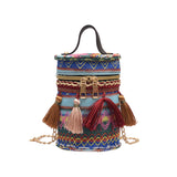 Women,Handbag,Straw,Tassel,Metal,Chain,Shoulder,Beach,Outdoor,Travel