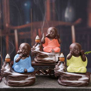 Buddha,Backflow,Incense,Burner,Holder,Buddhist,Zazen,Fragrant,Backflow,Censer,Decor