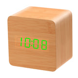 Voice,Activated,Electronic,Display,Wooden,Alarm,Clock,Display,Power,Memory,Function