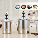 Stainless,Steel,Manual,Frother,Double,Creamer,Coffee,Foamer,Creamer,Coffee